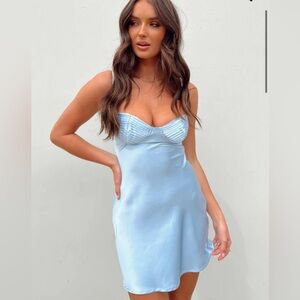 Princess Polly silk blue mini dress
